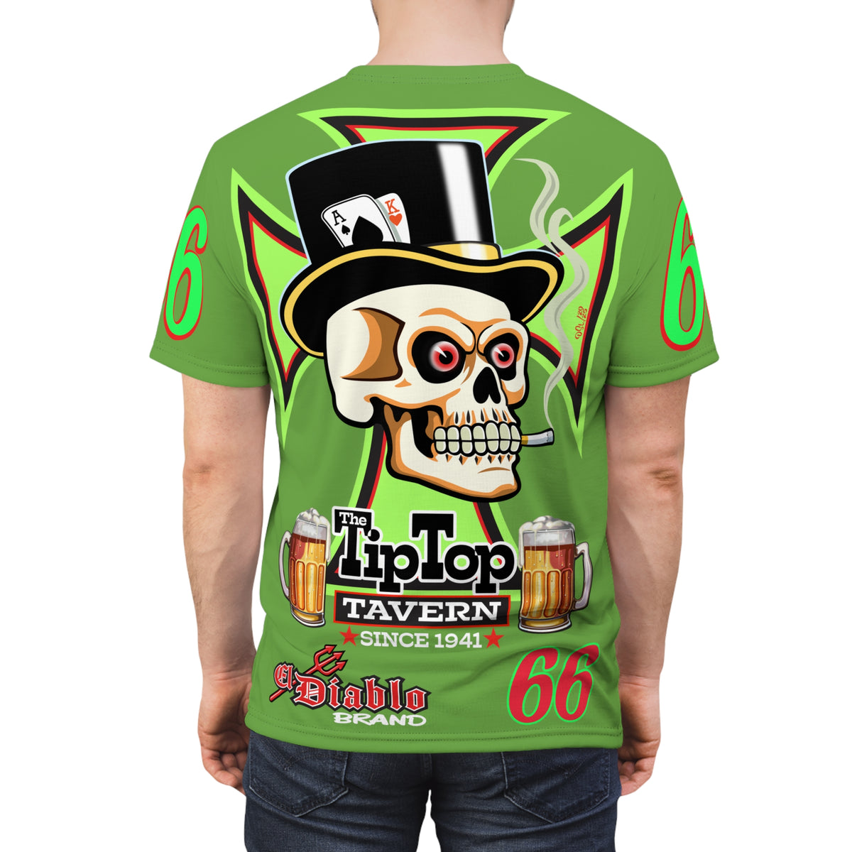 Tip Top Tavern Dive Bar Super Tee - Mean Green - Special Edition Graphics - America's Best Dive Bar - Bikes Beers Babes & Bros. - Biker Bar Tee