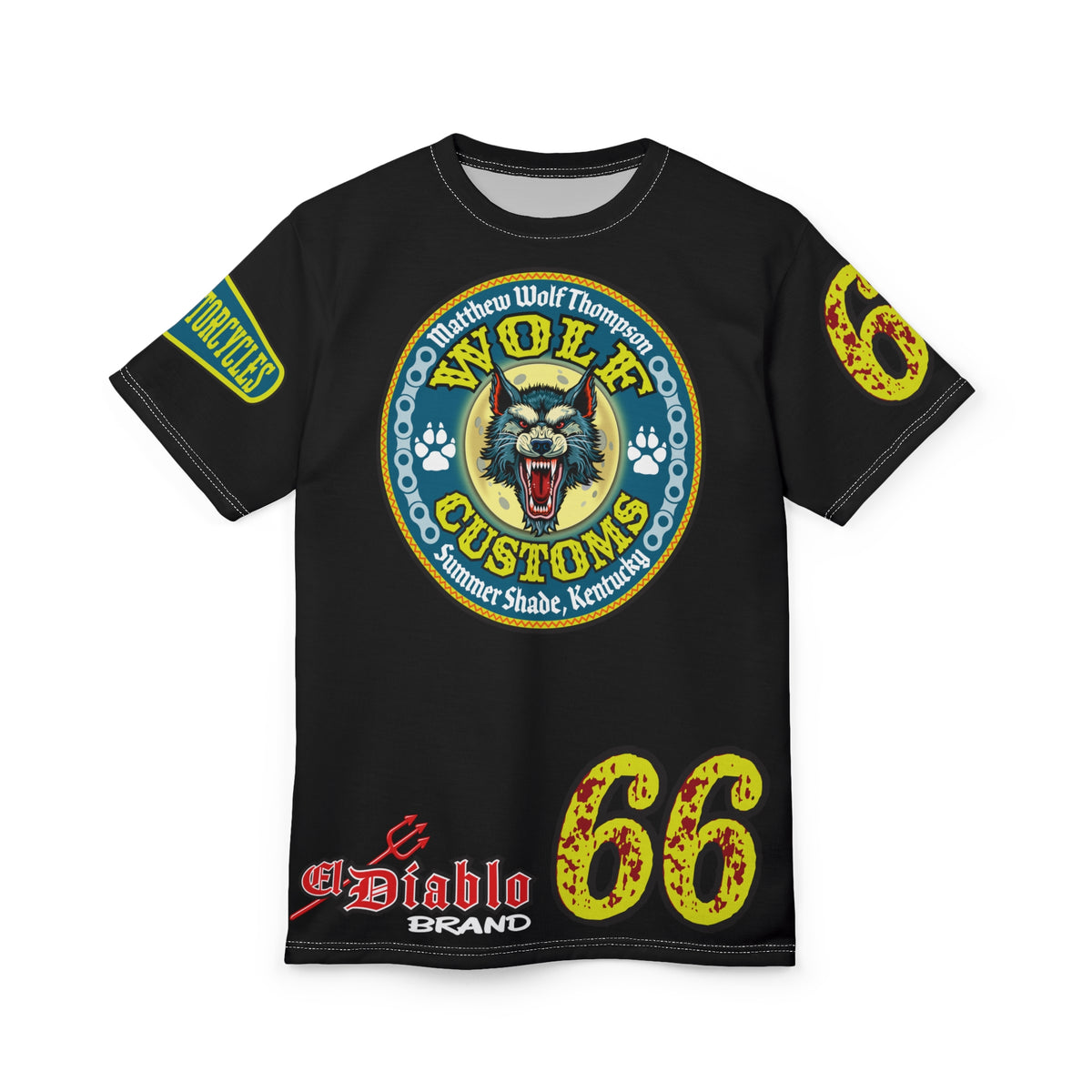 MWT Wolf Customs '66 Graphic Super  Tee — Retro Motorcycle Club Shirt The Best Biker Riding Tee EVER !!!