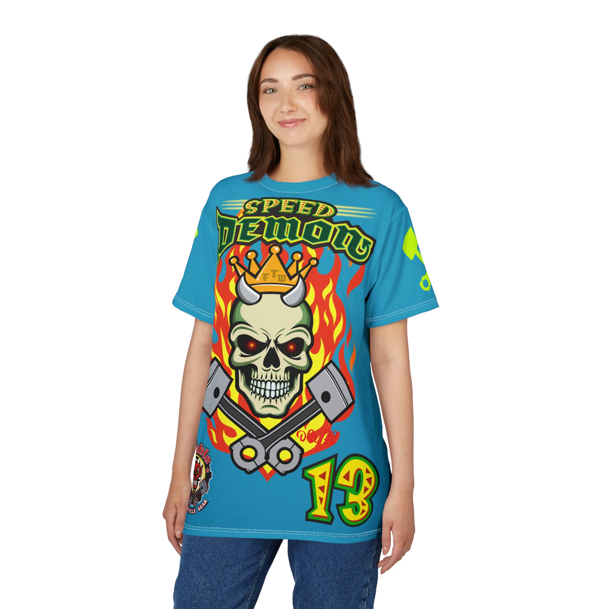 Speed Demon Hellfire HiViz Super Tee - THE Perfect Motorcycle Riding Tee - High Comfort & Perfect Fit Super Tee