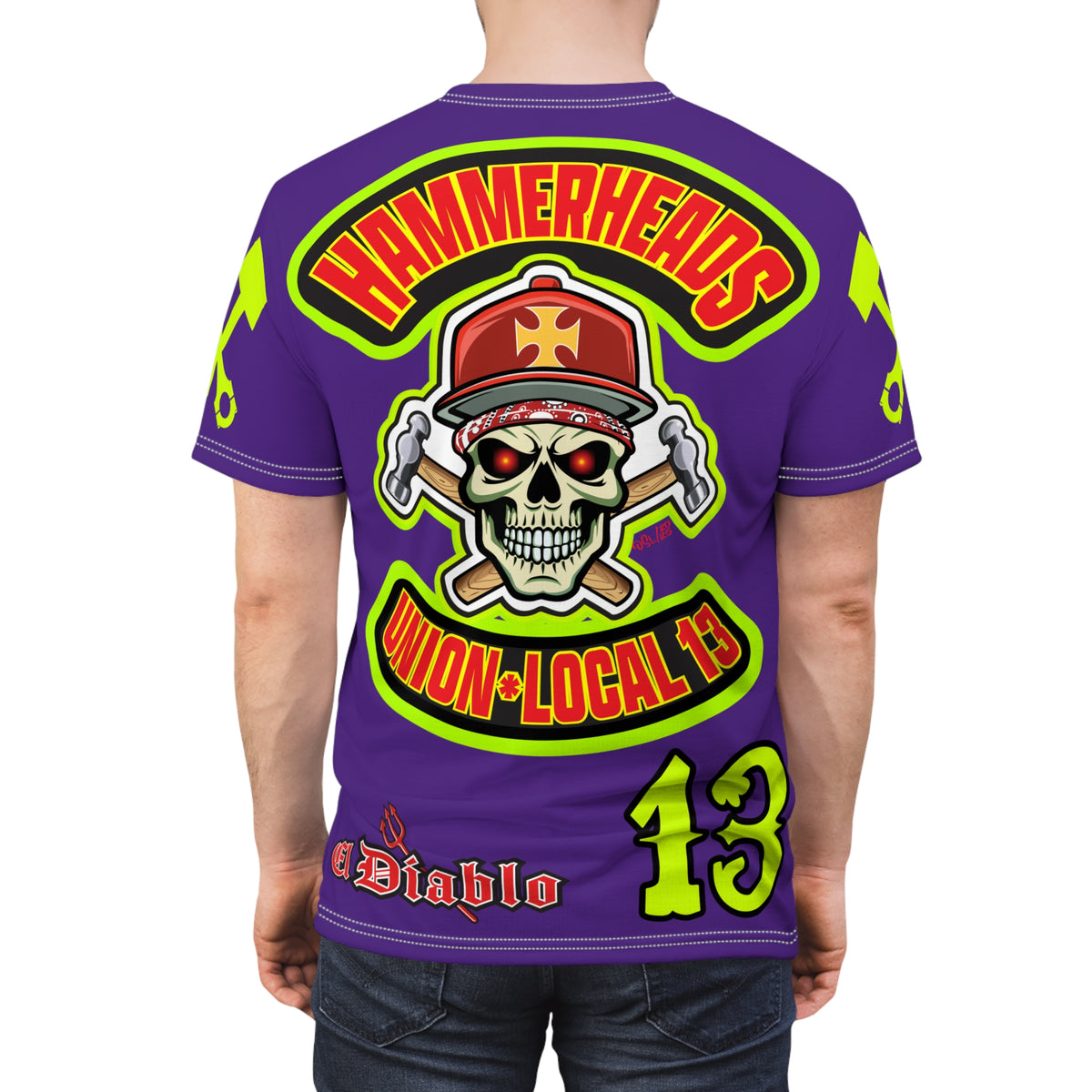 Hammerheads Union Local 13 -  SoCal 619 Special Edition - Custom HiViz Motorcycle Riding Tee Shirt _ Super Comfort and Fit