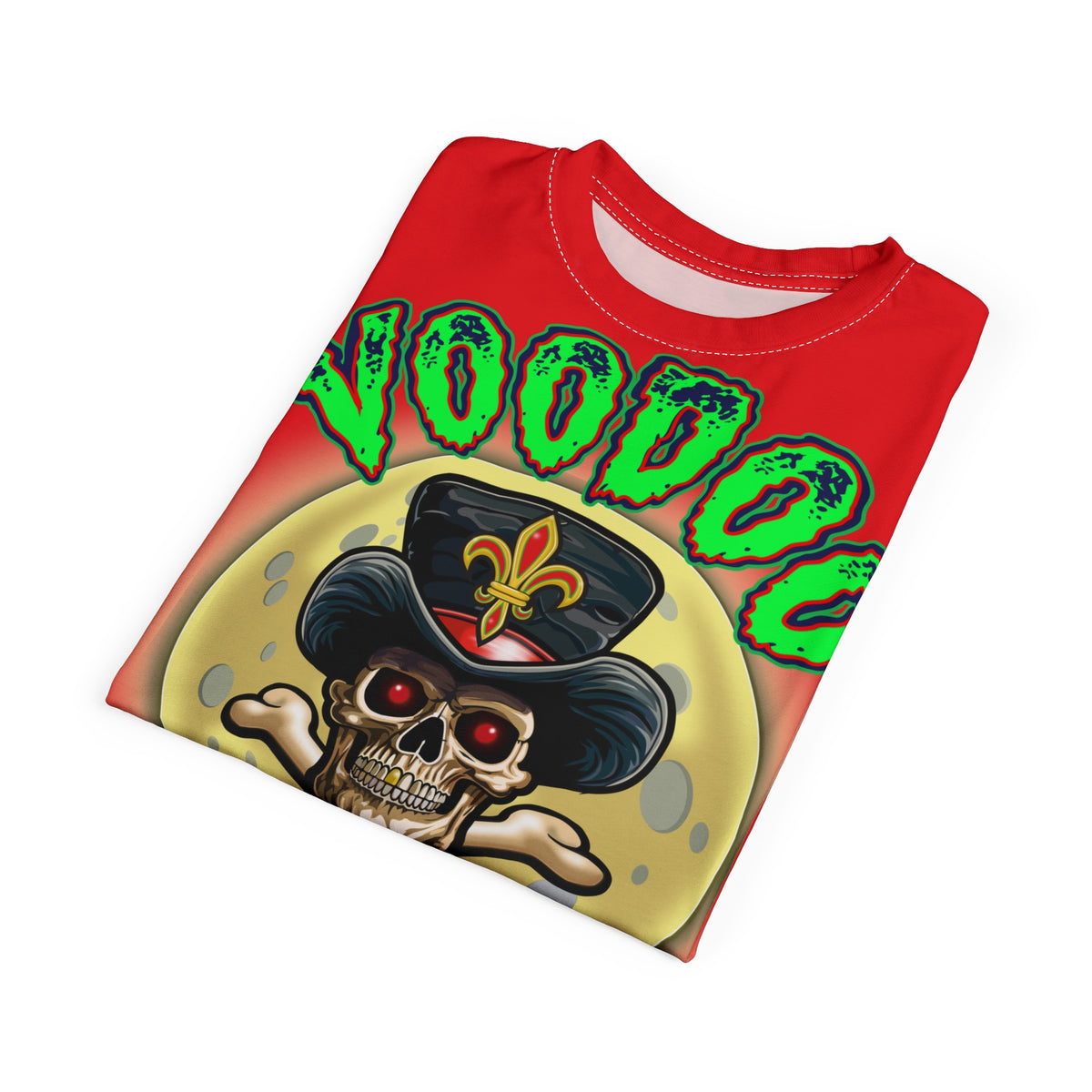 Voodoo Motorcycles HiViz Red Rider Super Tee, Unique Graphic Tee, Custom HiViz Apparel