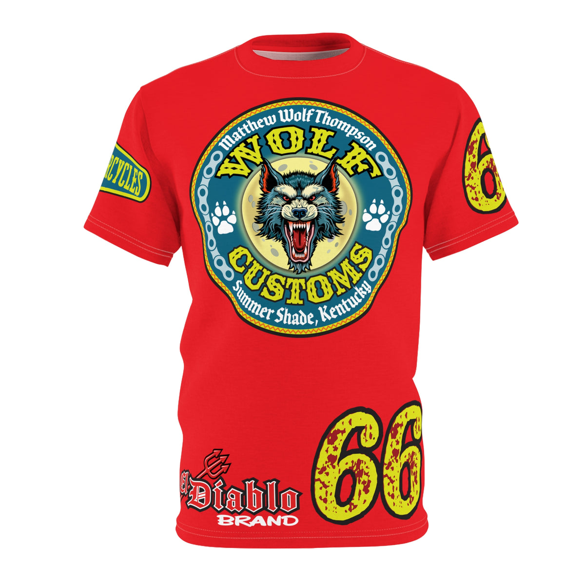 MWT Wolf Customs '66 Graphic Super  Tee — Retro Motorcycle Club Shirt The Best Biker Riding Tee EVER !!!