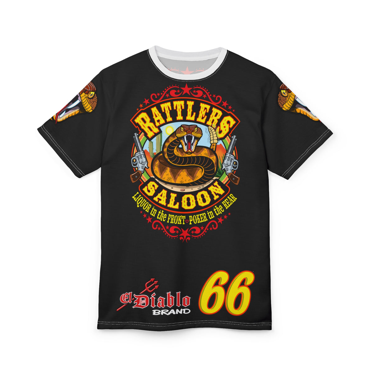 Rattlers Saloon SUPER RIDING TEE — Vintage Biker Route 66 Graphic t-Shirt