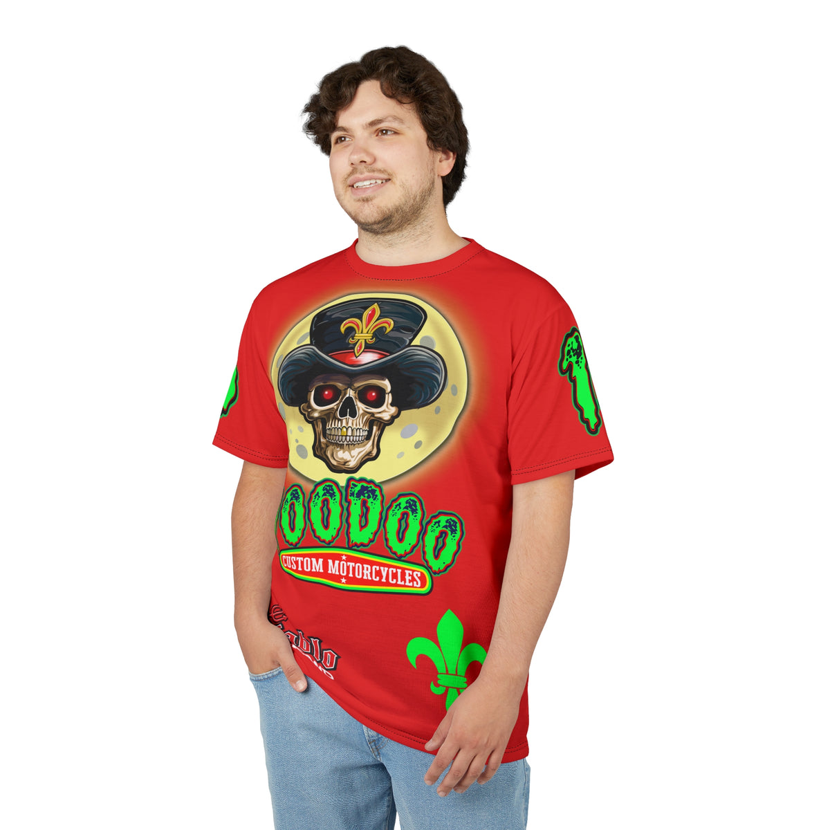 Voodoo Motorcycles HiViz Badass Super Tee, Unique Graphic Tee, Custom HiViZ Apparel