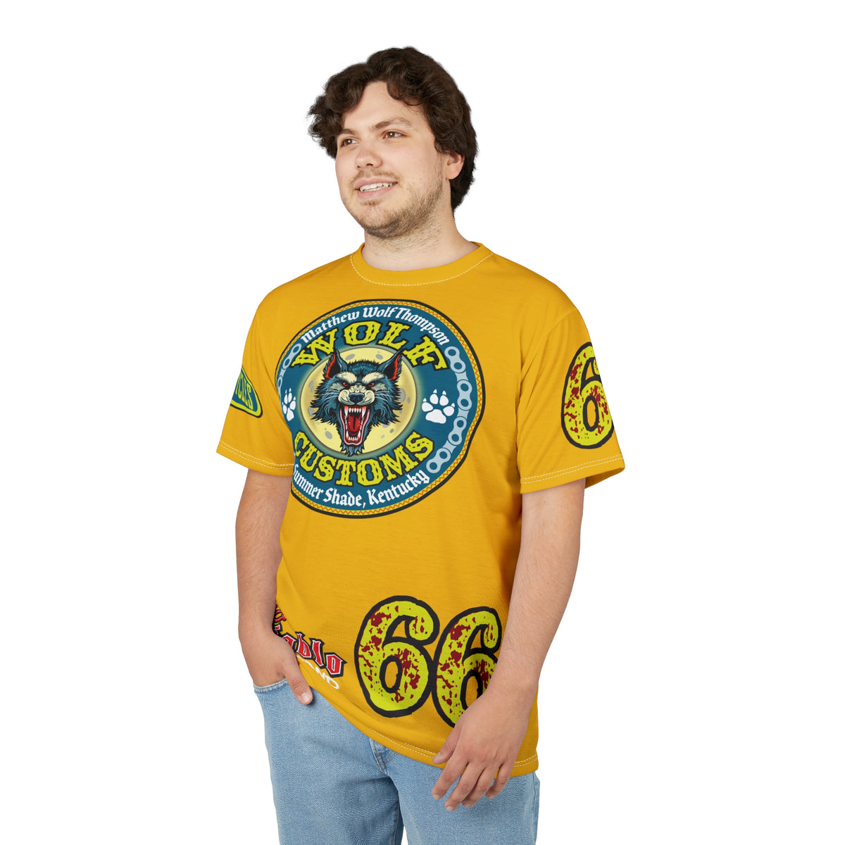 MWT Wolf Customs '66 Graphic Super  Tee — Retro Motorcycle Club Shirt The Best Biker Riding Tee EVER !!!
