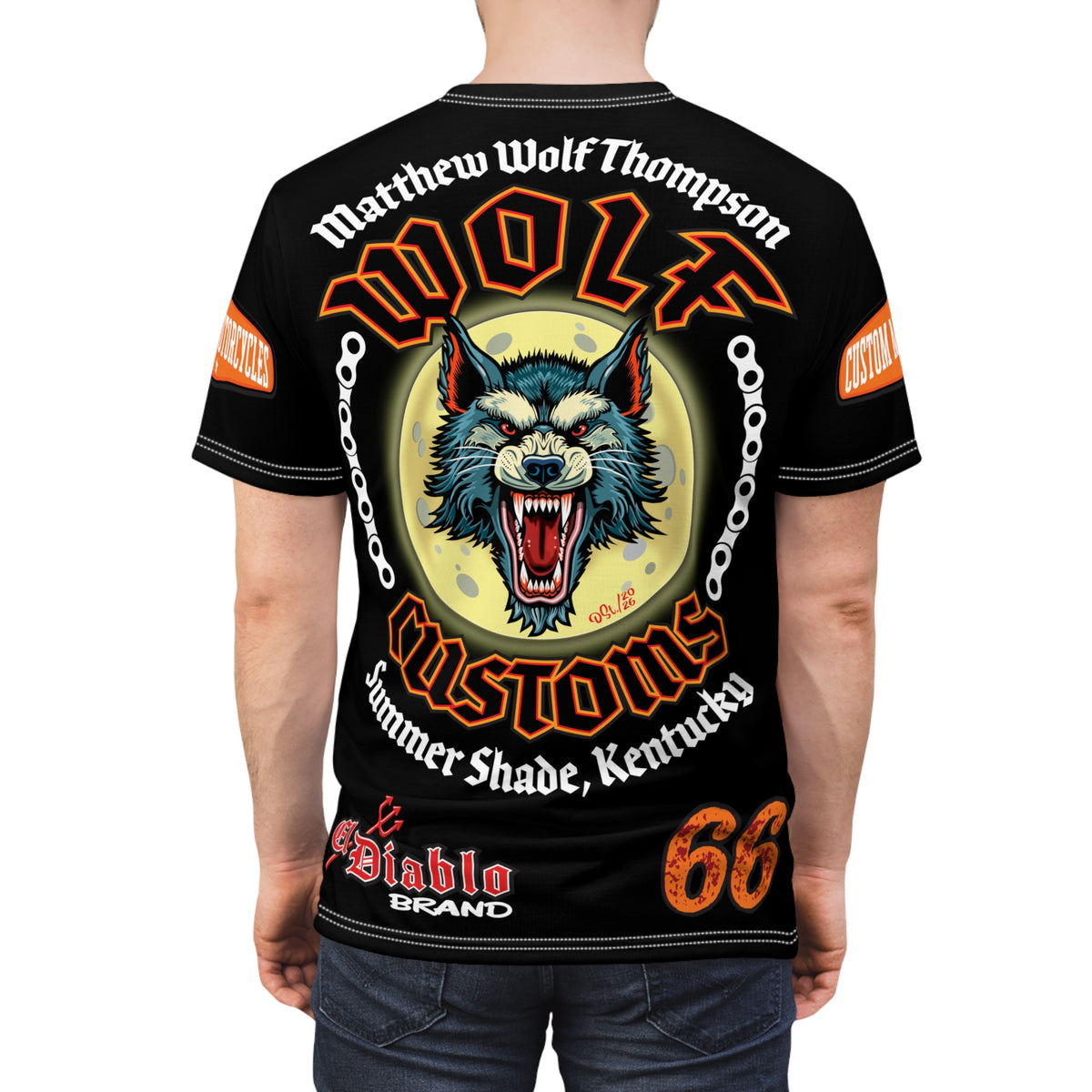 MWT Wolf Custom Motorcycles Super Tee — Viciously Cool High Performance Motorcycle Riding Shirt