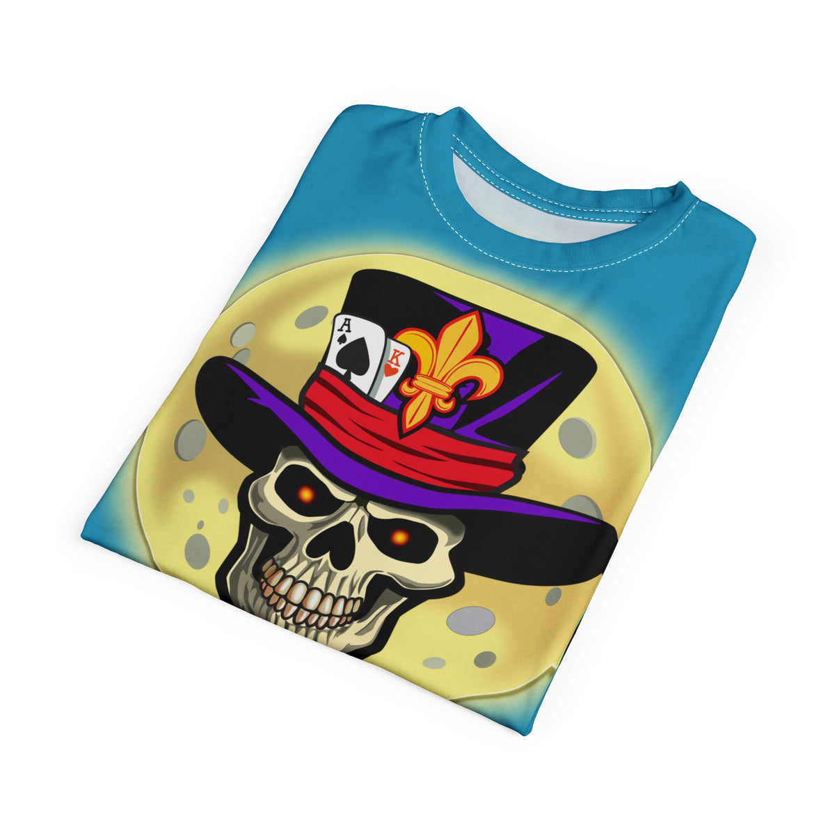 VooDoo Custom Motorcycles Electric Blue HiViz Unisex Graphic Biker Tee