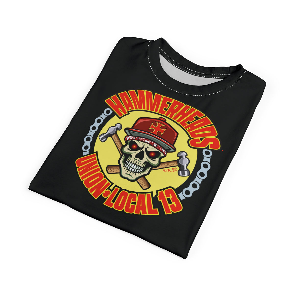 SRT Hammerheads Union Local 13  -  Custom Motorcycle Super Riding Tee - Super Comfort and Fit
