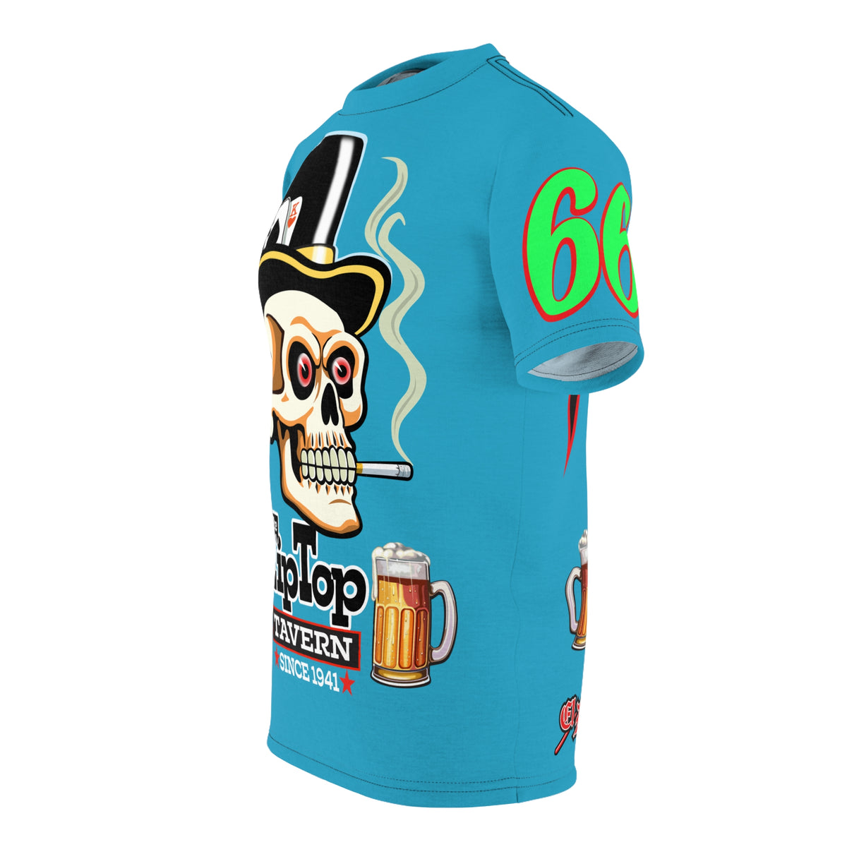 Tip Top Tavern Dive Bar Super Tee - Special Edition Electric Blue + XL Graphics - America's Best Dive Bar - Bikes Beers Babes & Bros. - Biker Bar Tee