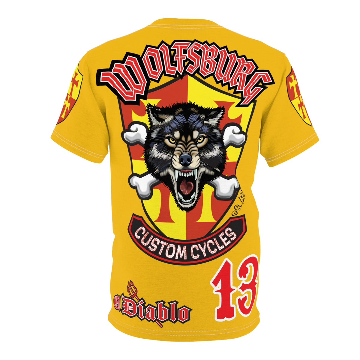 Wolfsburg Custom Cycles HiViz Graphic Super Tee for Bikers