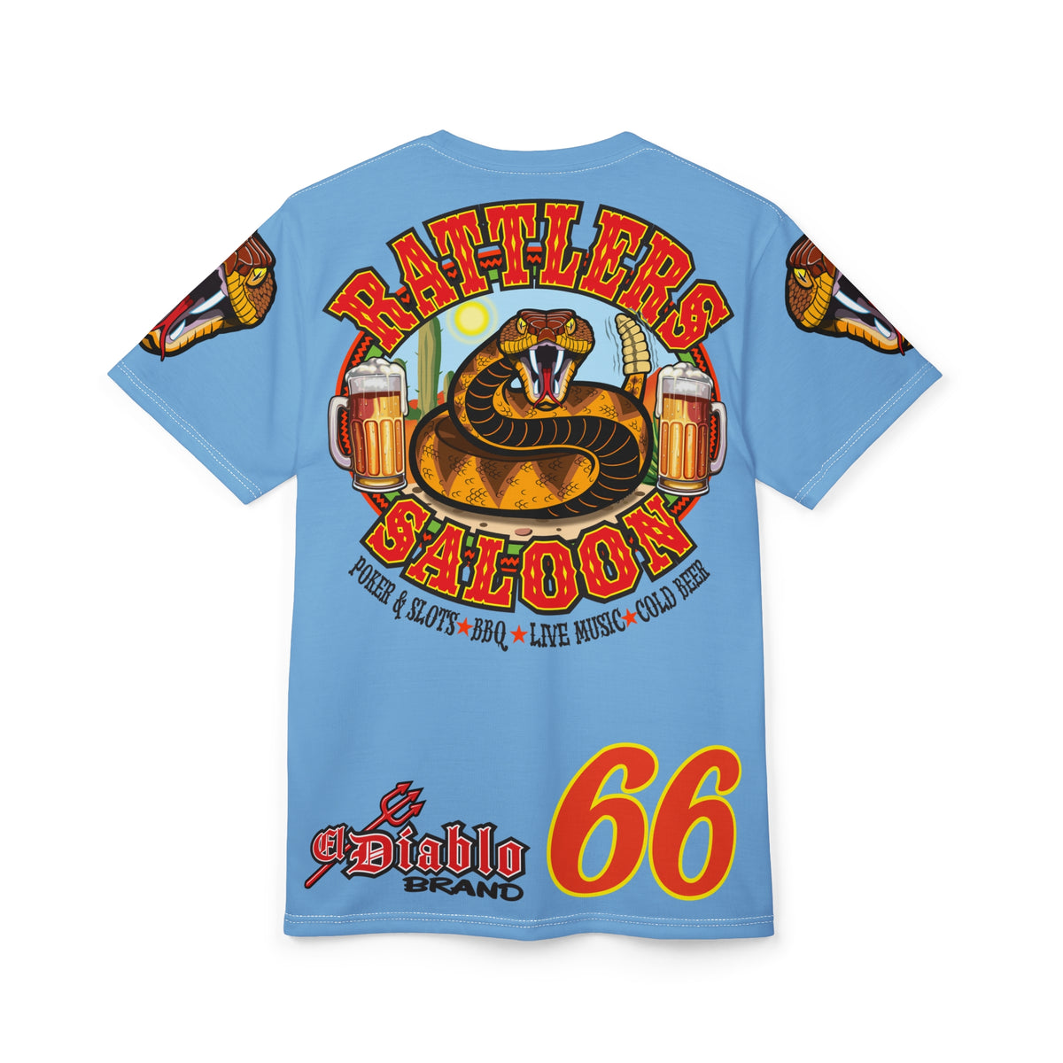 Rattlers Saloon  BADAZZ SUPER TEE — Vintage Biker 66 Graphic Shirt