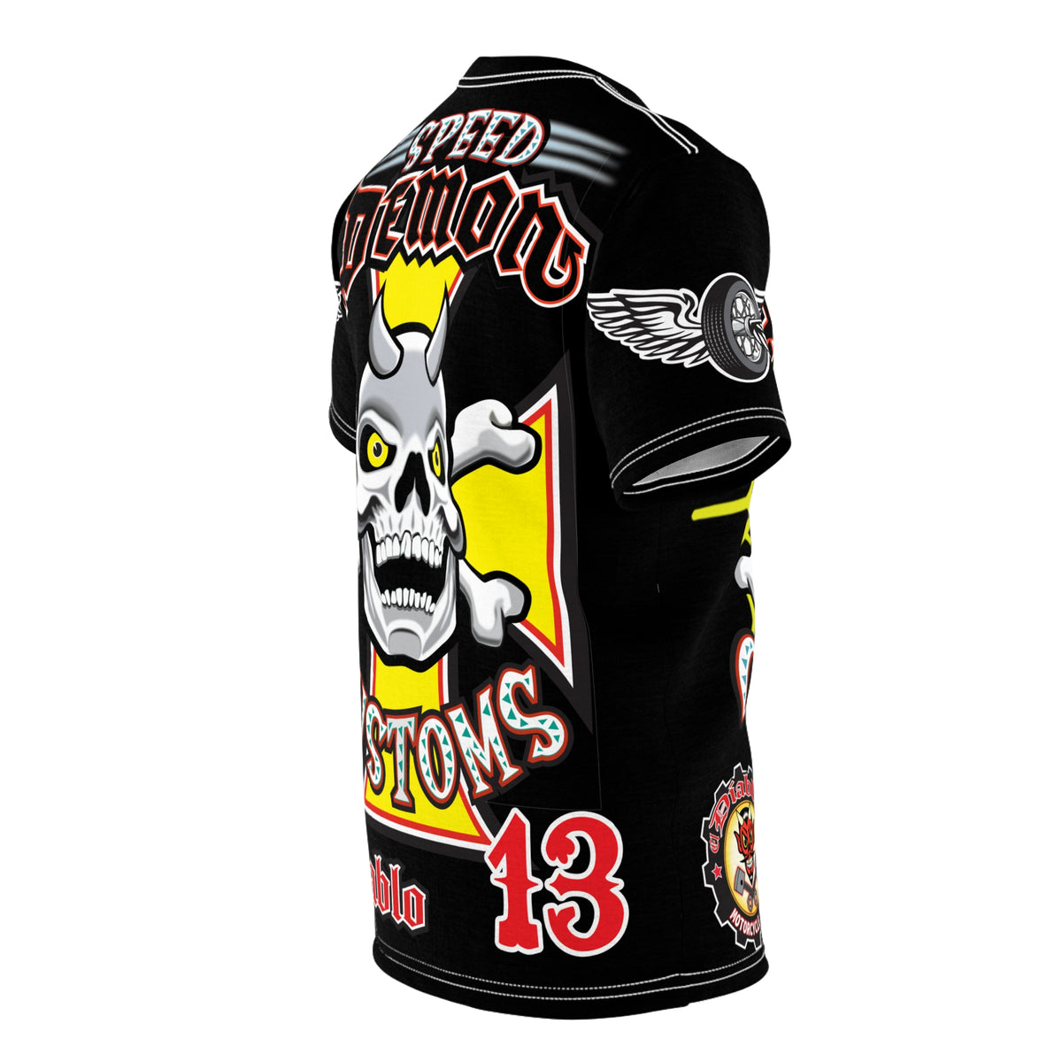 Speed Demon Customs Spectacular HiViz Super Tee - Devilishly Demented Bold Biker Design