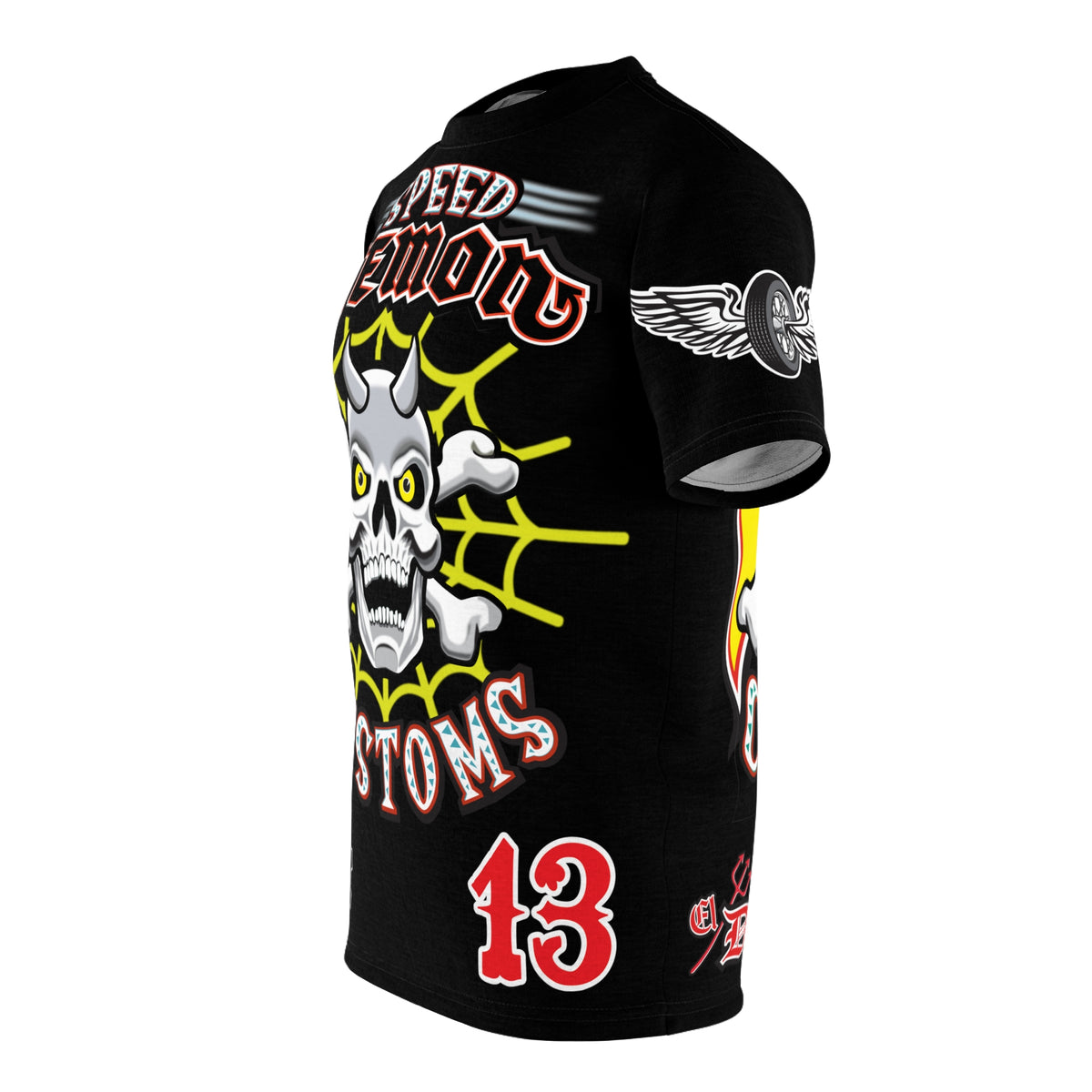 Speed Demon Customs Spectacular HiViz Super Tee - Devilishly Demented Bold Biker Design