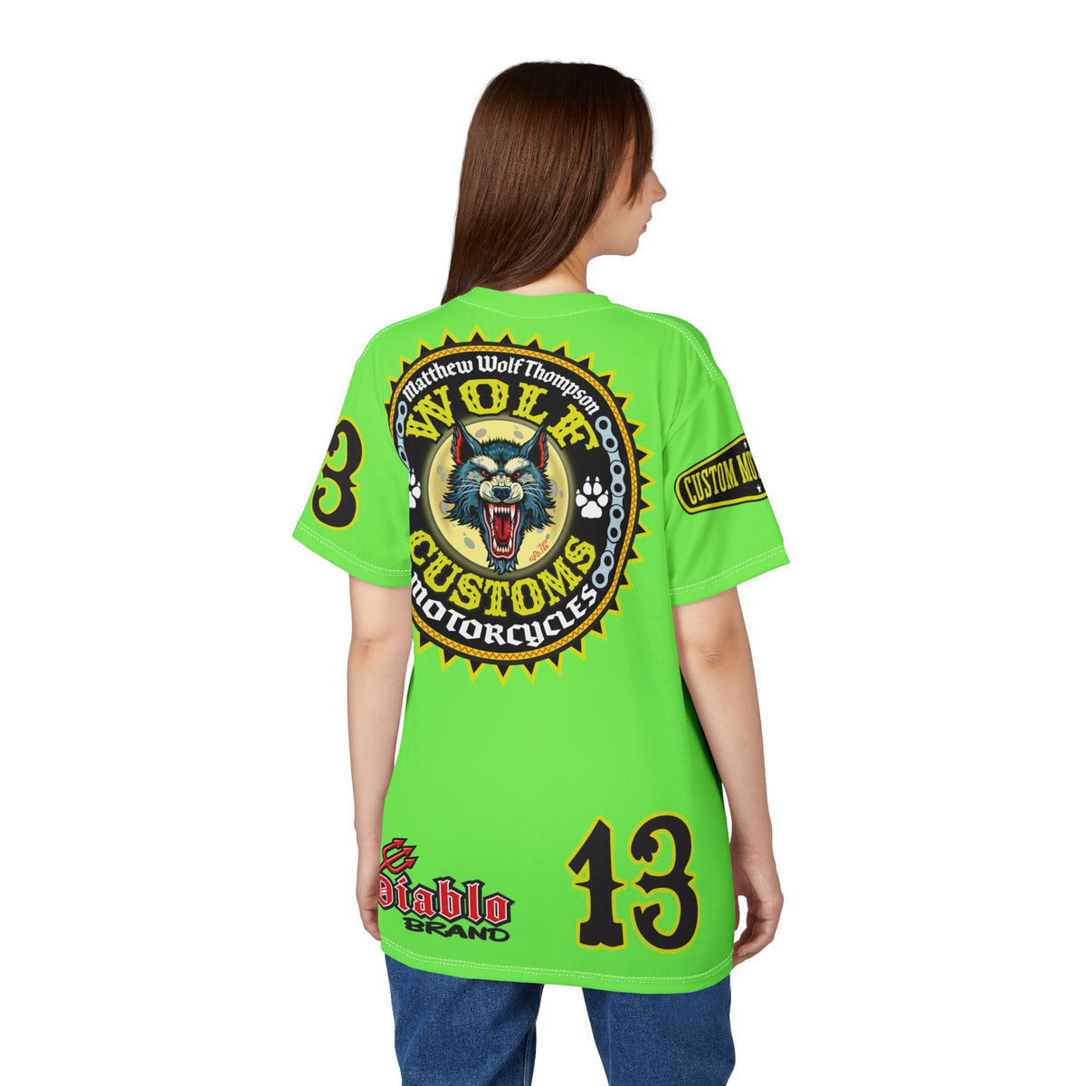 Very Special MWT Wolf Customs HiViZ Graphic Super Tee — Retro Motorcycle Club Shirt, The Best Biker Riding Tee EVER !!!