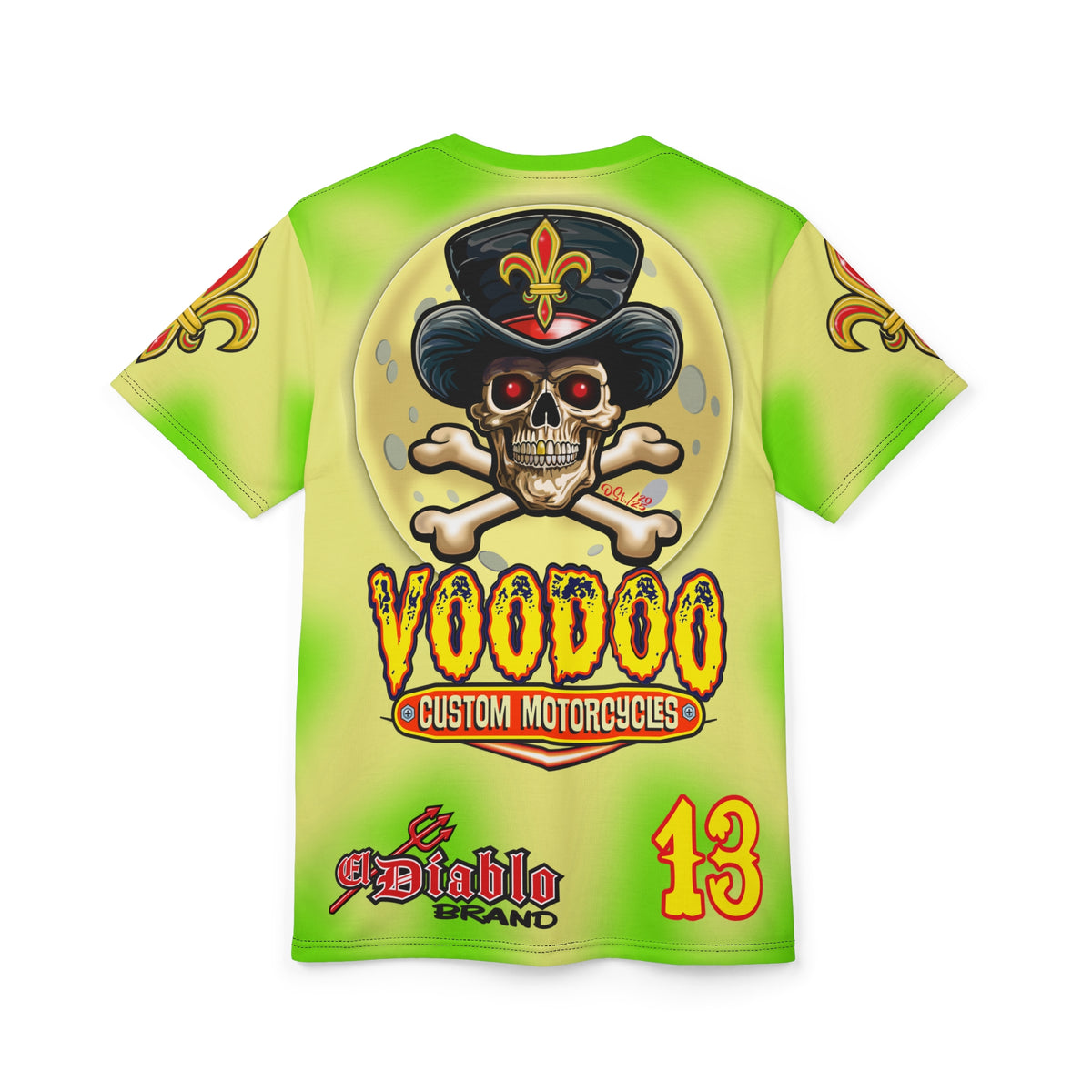 Voodoo Custom Motorcycles HIVIZ TYE DYE BLAST SUPER RIDING TEE - Look Cool, Ride Cool In our Finest Biker Riding Tee