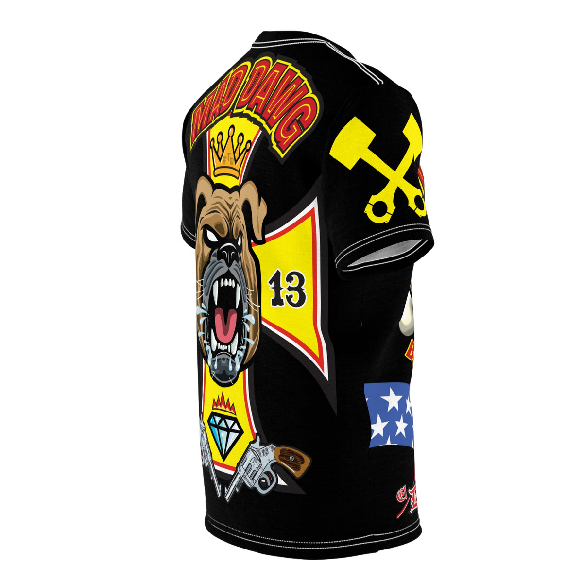 Mad Dawg Customs HiViz Americana - Motorcycle Riders Super Tee