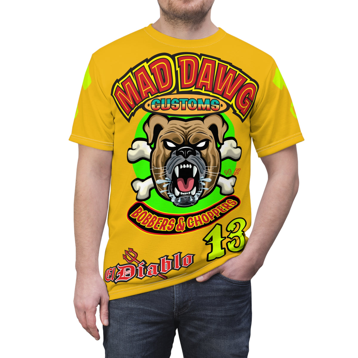 Mad Dawg Customs HiViz, High Performance Super Tee - Mad Dawgs & Bad Dawgs must have Riding Super Tee
