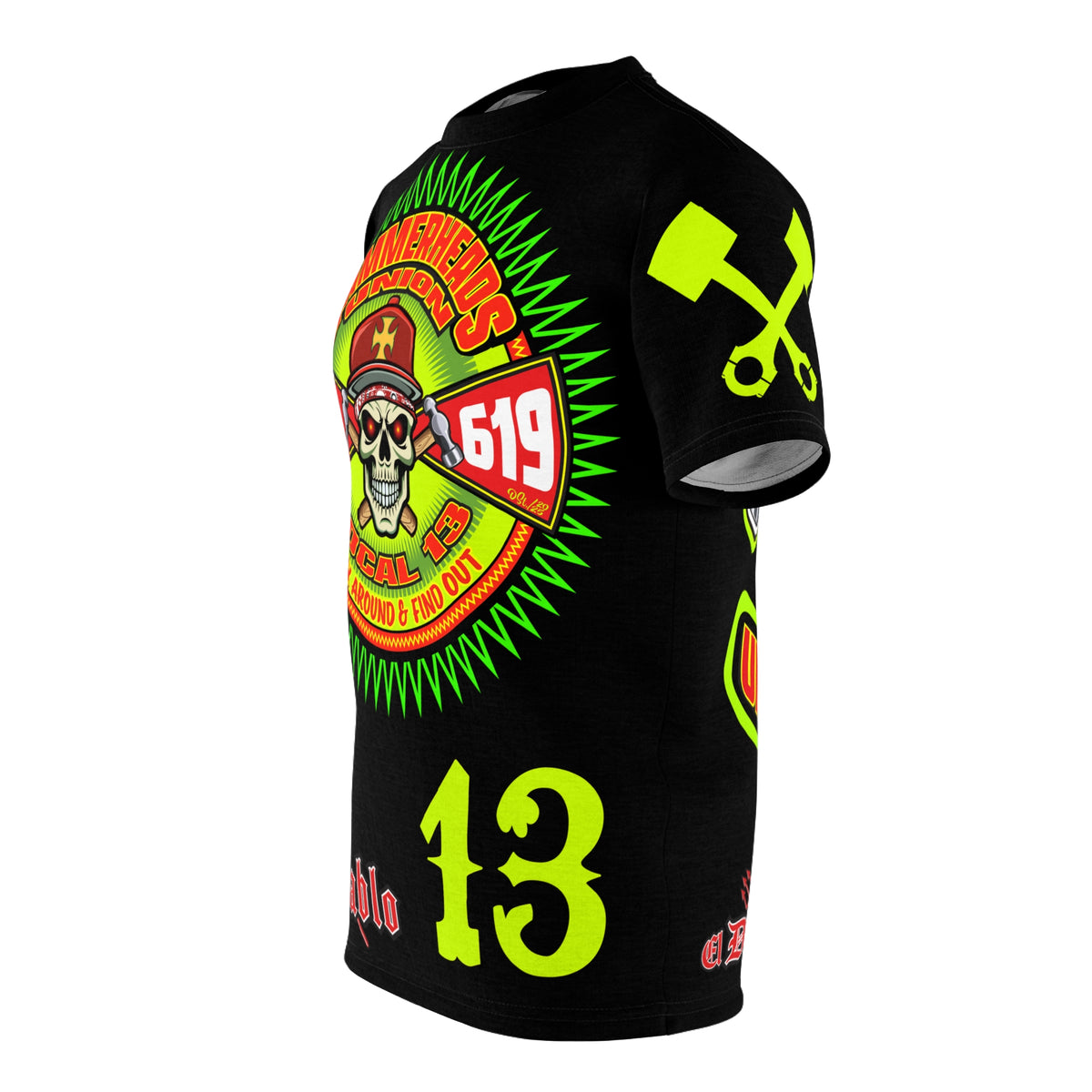 Hammerheads Union Local 13 -  SoCal 619 Special Edition - Custom HiViz Motorcycle Riding Tee Shirt _ Super Comfort and Fit