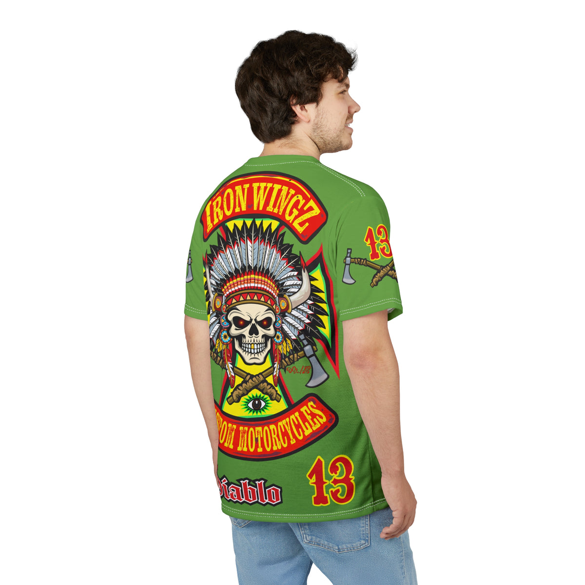 Iron Wingz Garage HiViZ Motorcycle Rider Super Tee