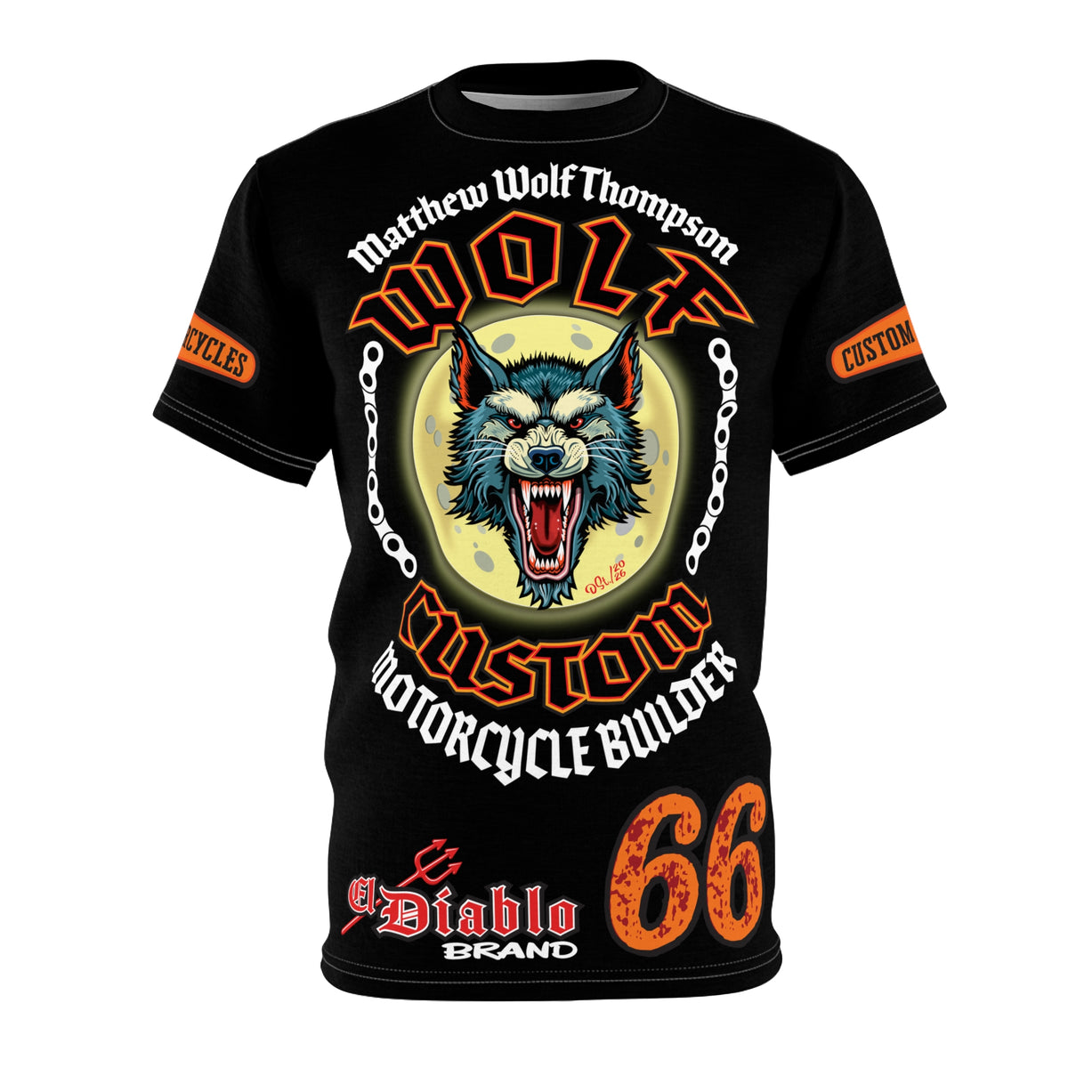 MWT Wolf Custom Motorcycles Super Tee — Viciously Cool High Performance Motorcycle Riding Shirt