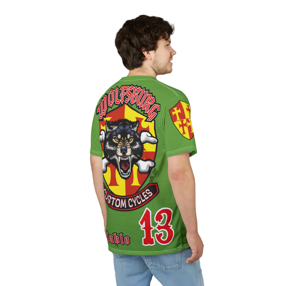 Wolfsburg Custom Cycles HiViz Graphic Super Tee for Bikers