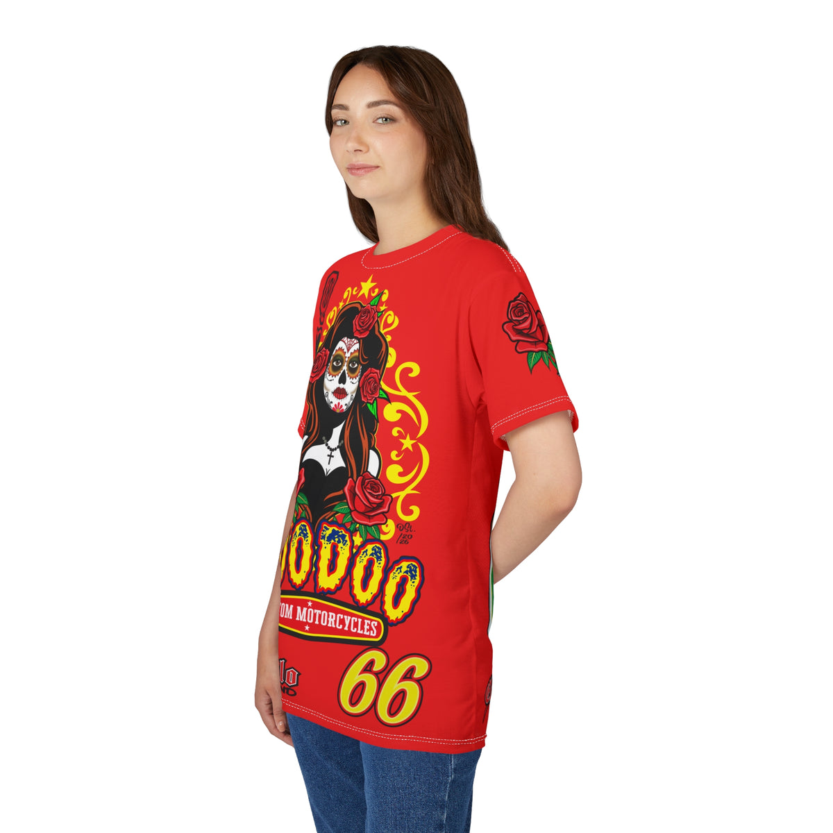 Voodoo Custom Motorcycles Tee — Queen of Hearts  Graphic Riding Super Tee