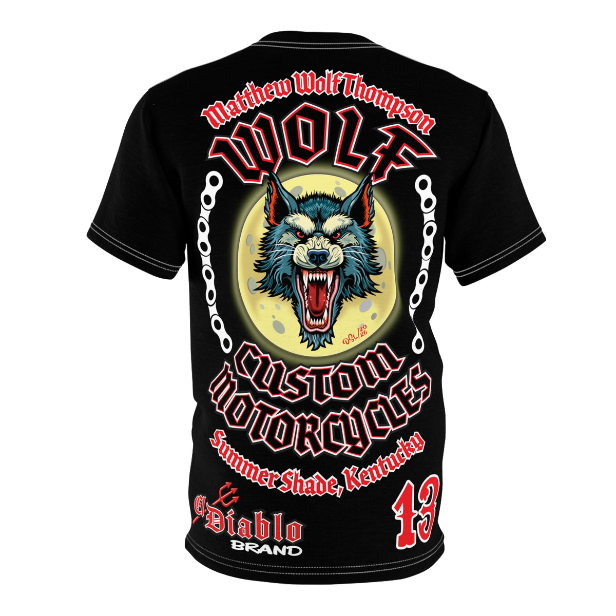 MWT Wolf Custom Motorcycles Super Tee — Viciously Cool High Performance Motorcycle Riding Shirt