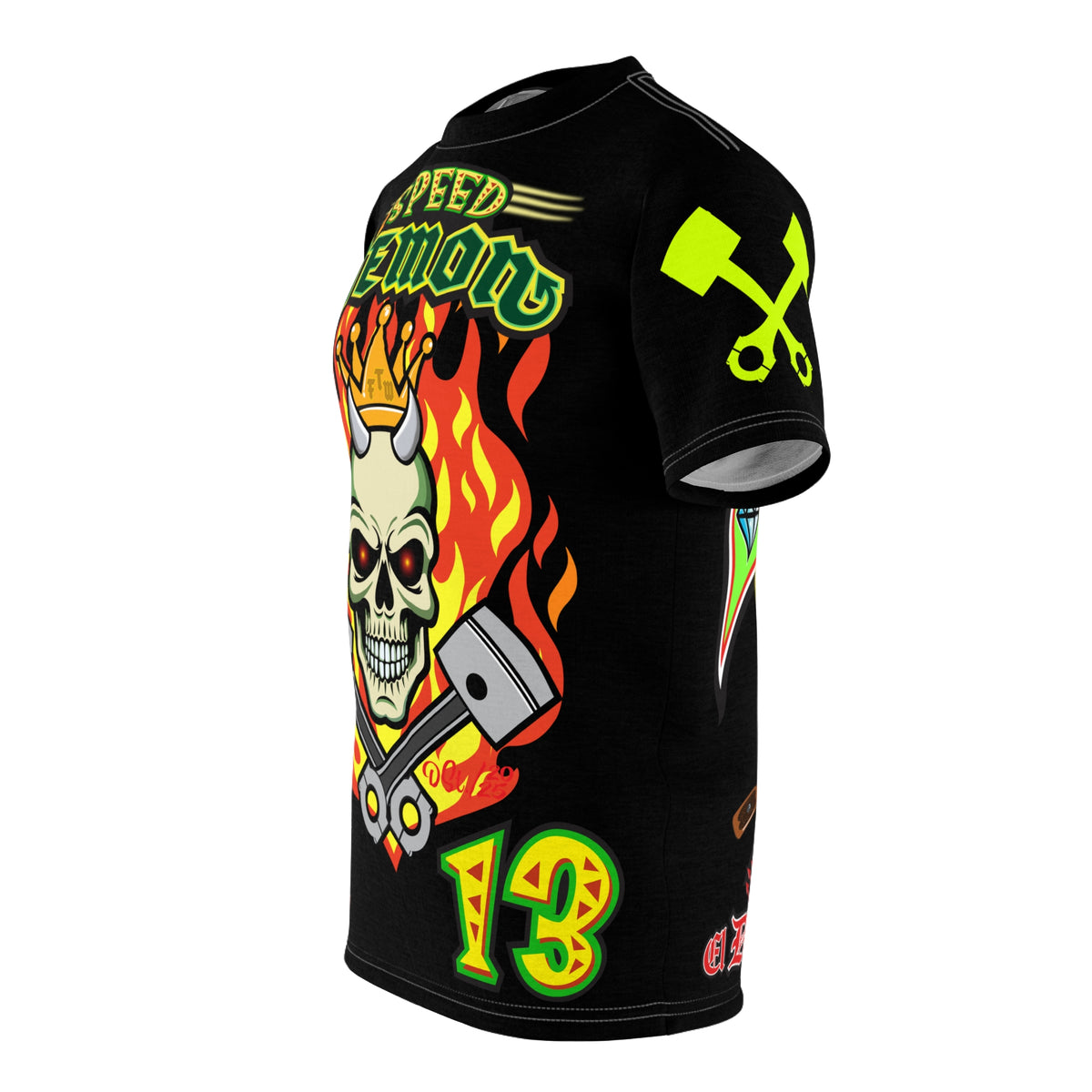Speed Demon Hellfire HiViz Super Tee - THE Perfect Motorcycle Riding Tee - High Comfort & Perfect Fit Super Tee