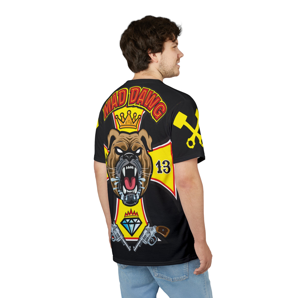 Mad Dawg Customs HiViz Americana - Motorcycle Riders Super Tee