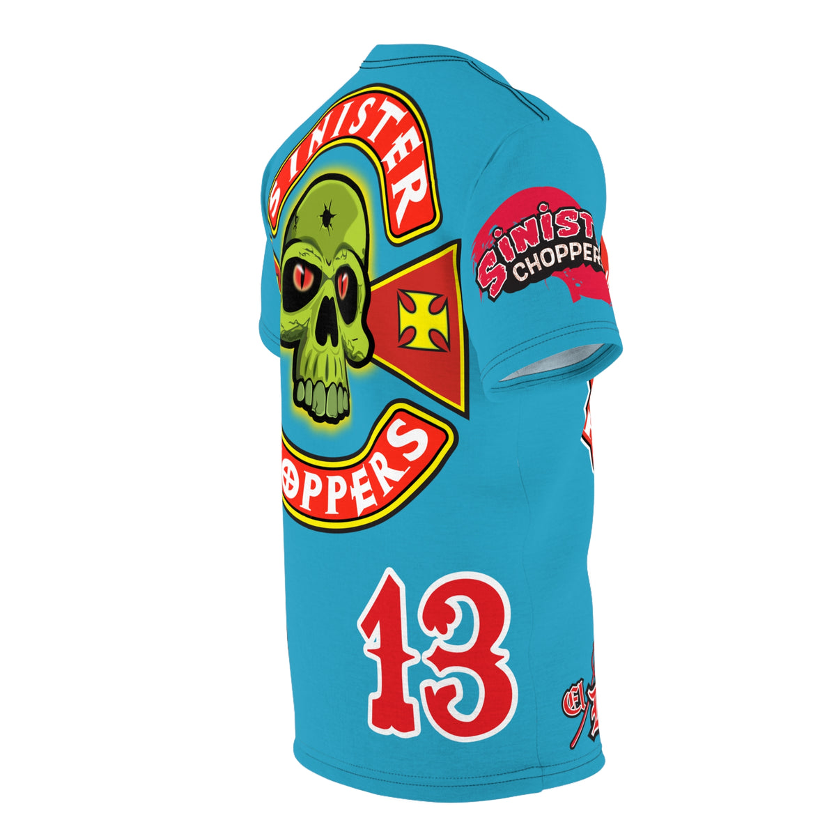 Sinister Choppers  Custom Designed Electric Blue HiViz Super Tee
