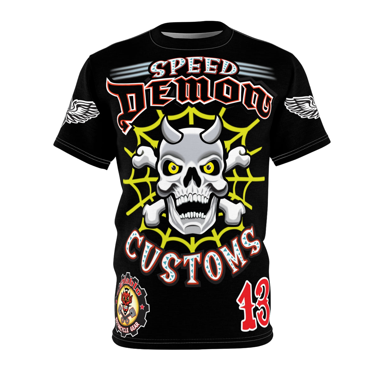 Speed Demon Customs Spectacular HiViz Super Tee - Devilishly Demented Bold Biker Design