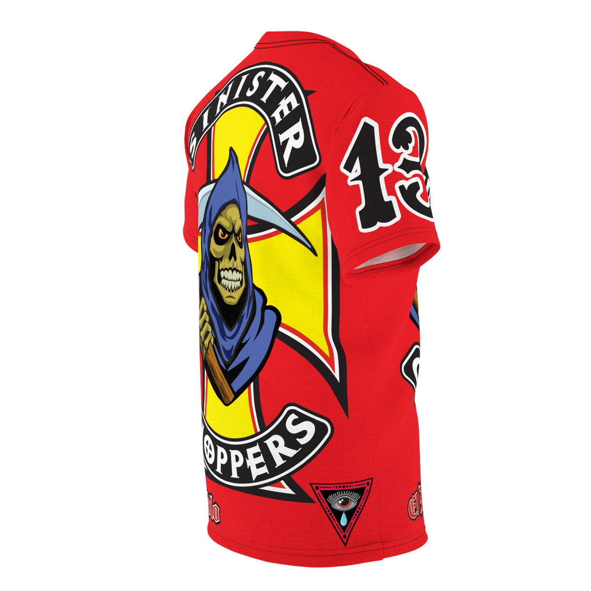 Sinister Choppers Reaper HiViz Super Tee - Unisex Skull Design for Bikers