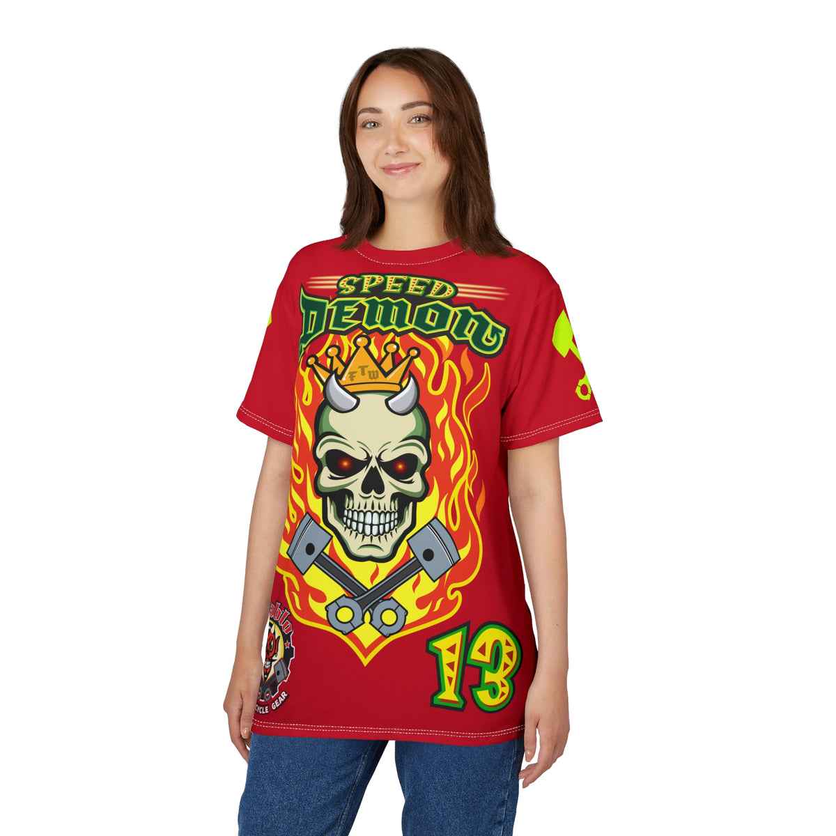 Speed Demon Hellfire HiViz Super Tee - THE Perfect Motorcycle Riding Tee - High Comfort & Perfect Fit Super Tee