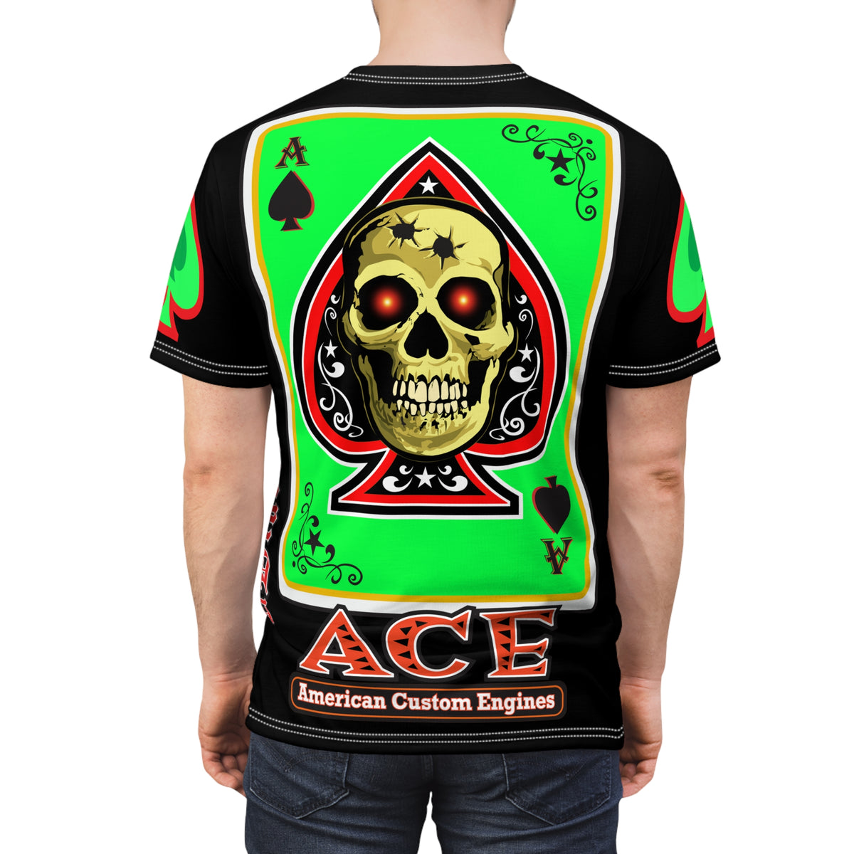 SRT American Custom Engines ACE - Special Lumina Green  Ace of Spades Death Card High Visibility Graphics