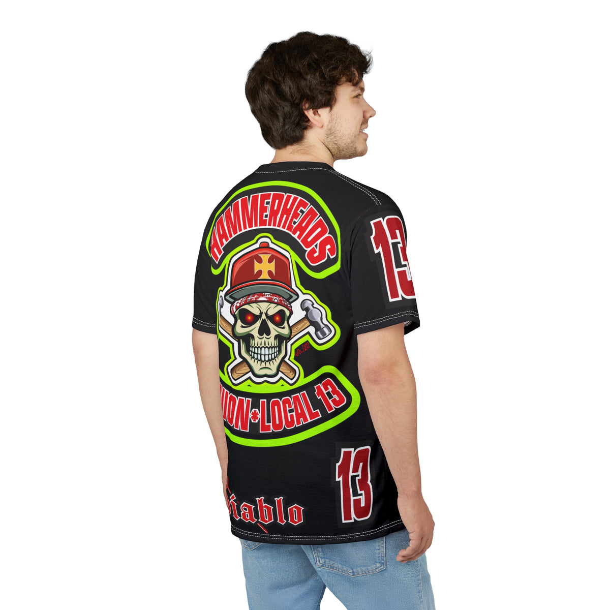 Hammerheads Union Local 13 HiViz Super Tee - Rough Tough Bad Attitude Motorcycle Riding Tee