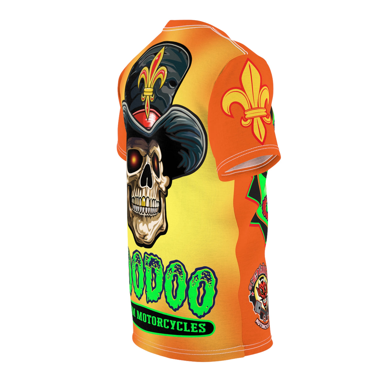 VooDoo Customs Ragin' Cajun Tie Dye Blast Skull & Fleur-de-Lis Graphic Tee