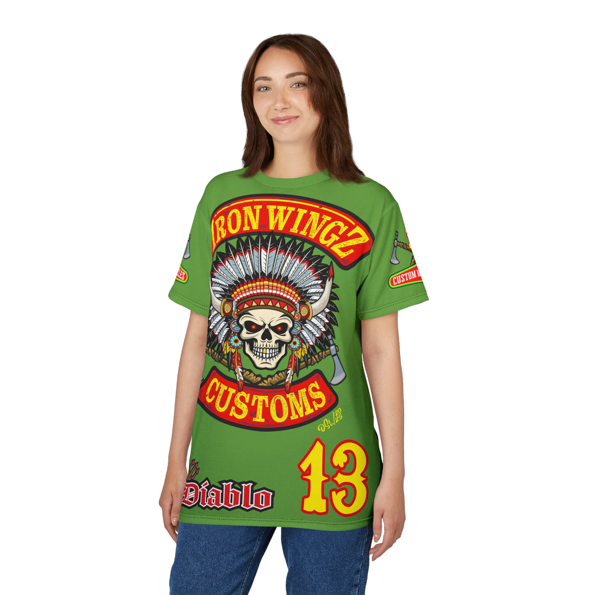 Iron Wingz Garage HiViZ Motorcycle Rider Super Tee