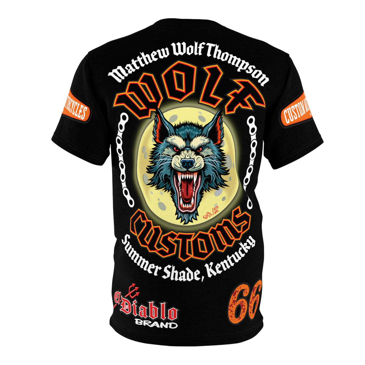 MWT Wolf Custom Motorcycles Super Tee — Viciously Cool High Performance Motorcycle Riding Shirt