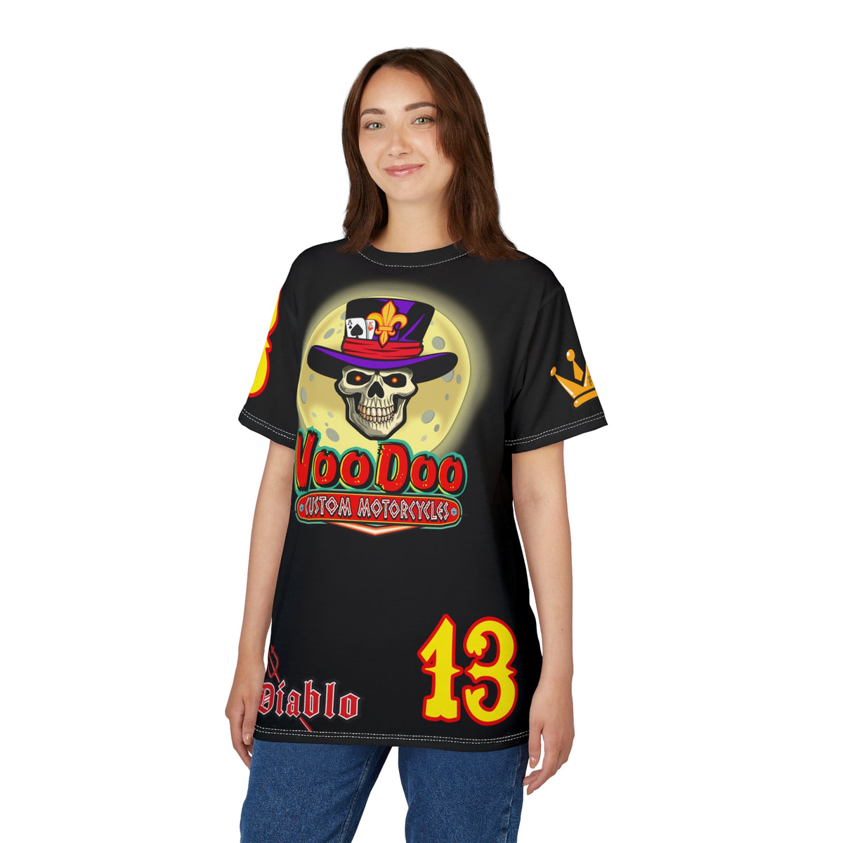 VooDoo Custom Motorcycles HiViz Unisex Graphic Biker Tee