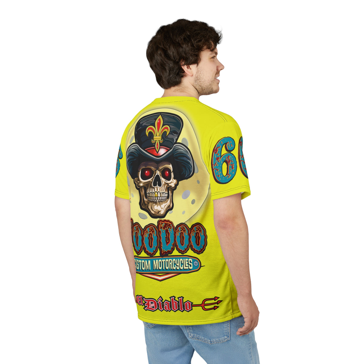 VERY Special HIVIZ Voodoo Customs Graphic Super Tee –  Edgy Style Riding Tee for Bikers
