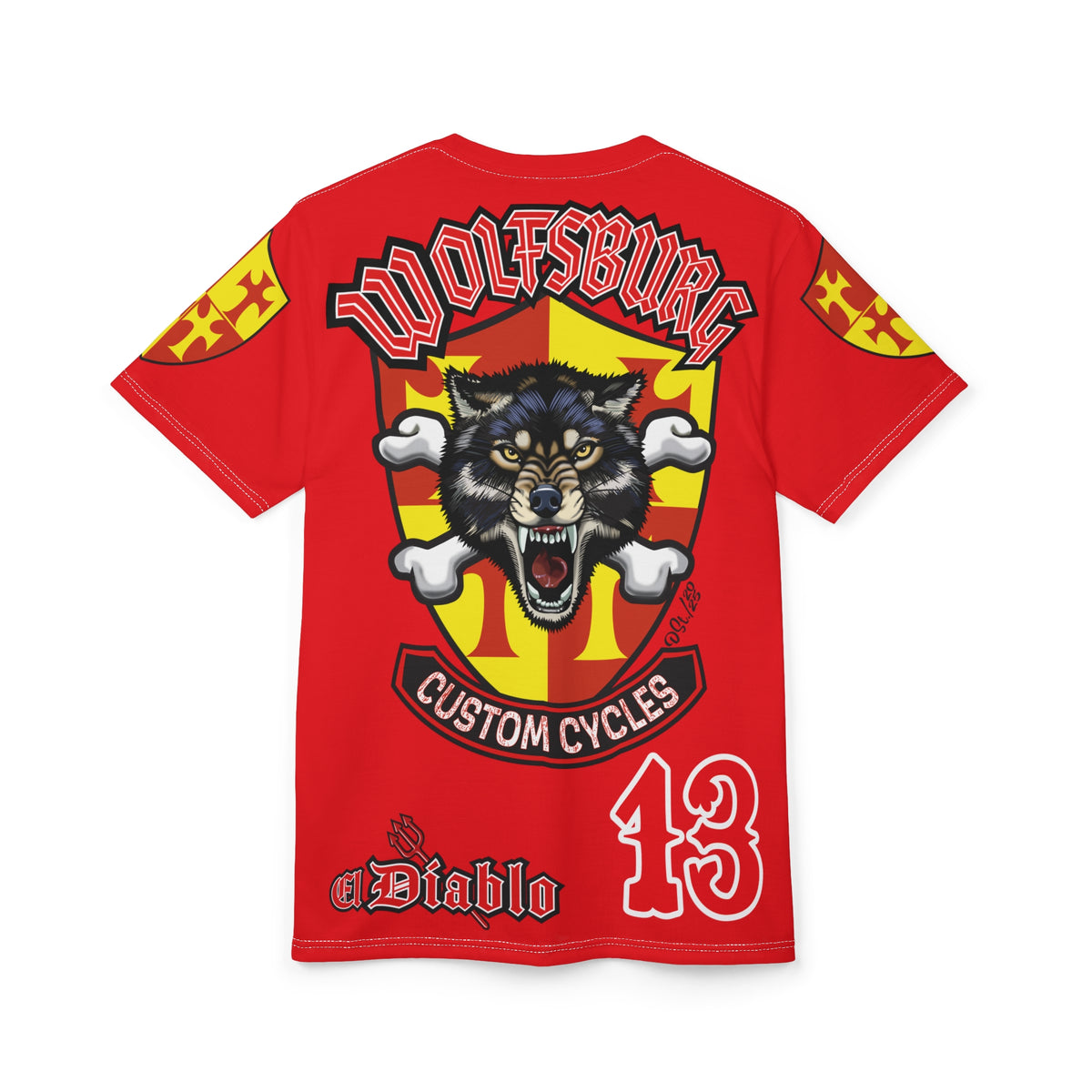 Wolfsburg Custom Cycles HiViz Graphic Super Tee for Bikers
