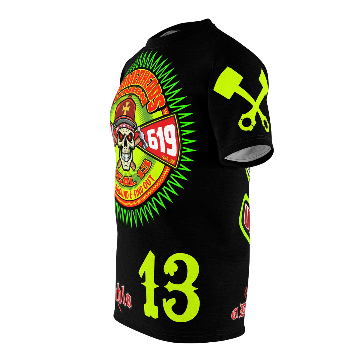 Hammerheads Union Local 13 -  SoCal 619 Special Edition - Custom HiViz Motorcycle Riding Tee Shirt _ Super Comfort and Fit