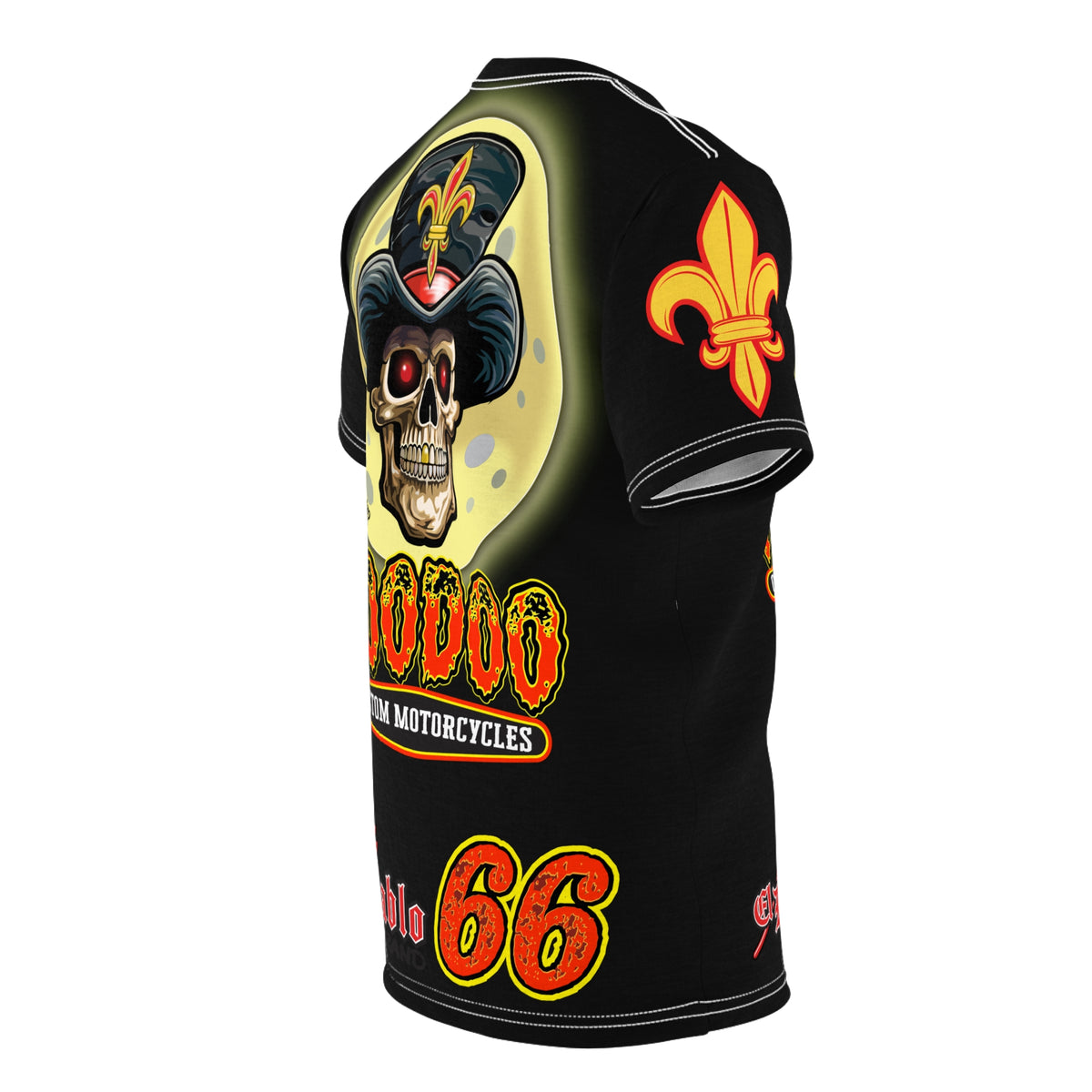 SRT  Voodoo Custom Motorcycles  Super Riding Tee - Edgy Skull Design for Bikers