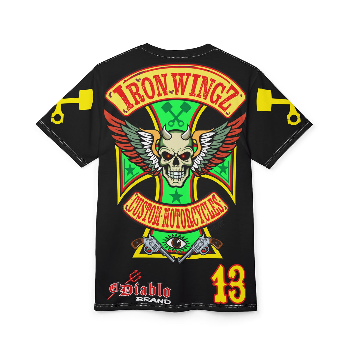 Iron Wingz Garage HiViz Super Tee, Unisex Graphic T-Shirt, Rockabilly Style Shirt,  Perfect Gift for Bikers