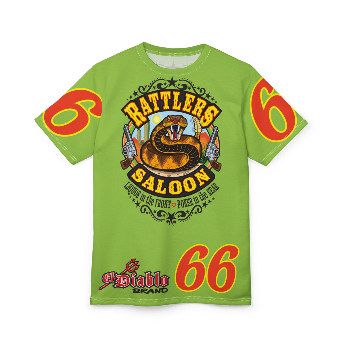 VERY Special HIVIZ Rattlers Saloon ROUTE 66 SUPER TEE — Vintage Biker 66 Graphic Shirt