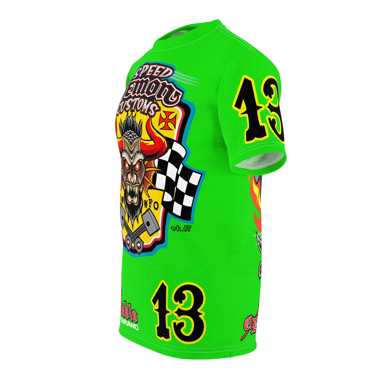 Very Special Speed Demon Customs HiViZ Super Tee — Extreme Edgy Graphics - Bad Attitude Custom Biker Riding Gear