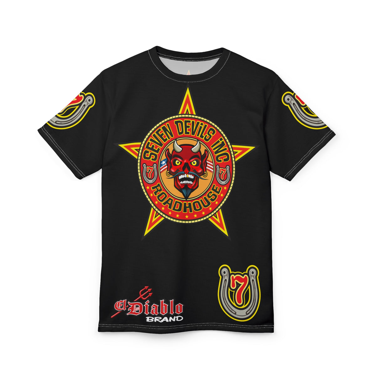 Seven Devils Inc. Roadhouse Deluxe HiViz Graphic Tee - Motorcycle Custom Riding Super Tee