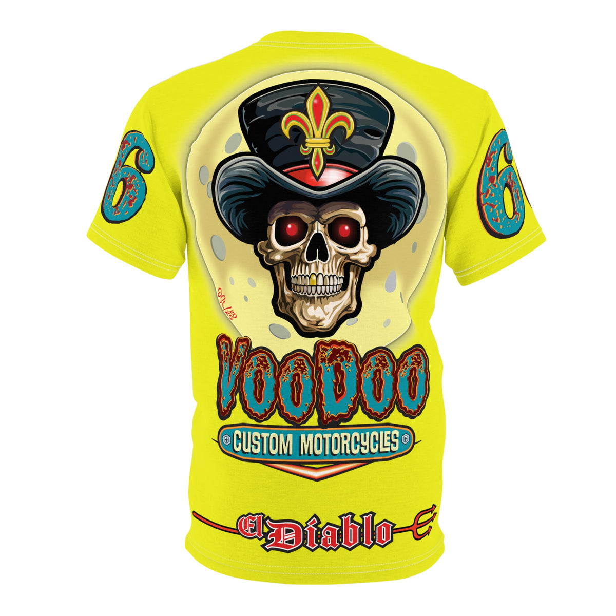 VERY Special HIVIZ Voodoo Customs Graphic Super Tee –  Edgy Style Riding Tee for Bikers