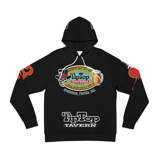 HoodZ  TipTop Tavern Graphic Hoodie, Skulls, Bar Apparel, Gift for Beer Lovers, Dive Bar Treasure