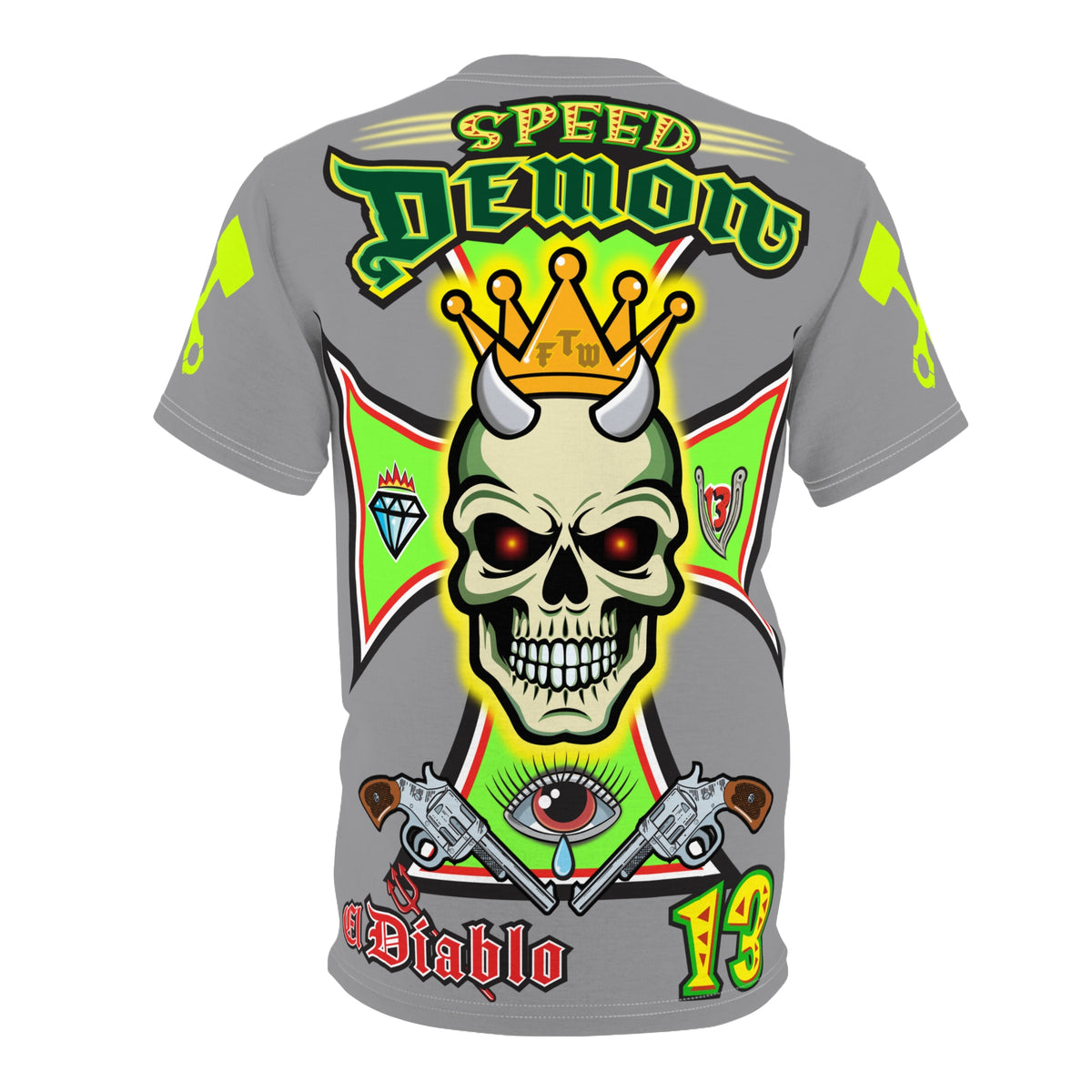 Speed Demon Hellfire HiViz Super Tee - THE Perfect Motorcycle Riding Tee - High Comfort & Perfect Fit Super Tee